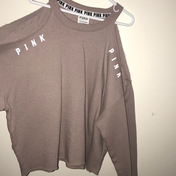PINK taupe cutout shoulder top - Picture 1 of 3